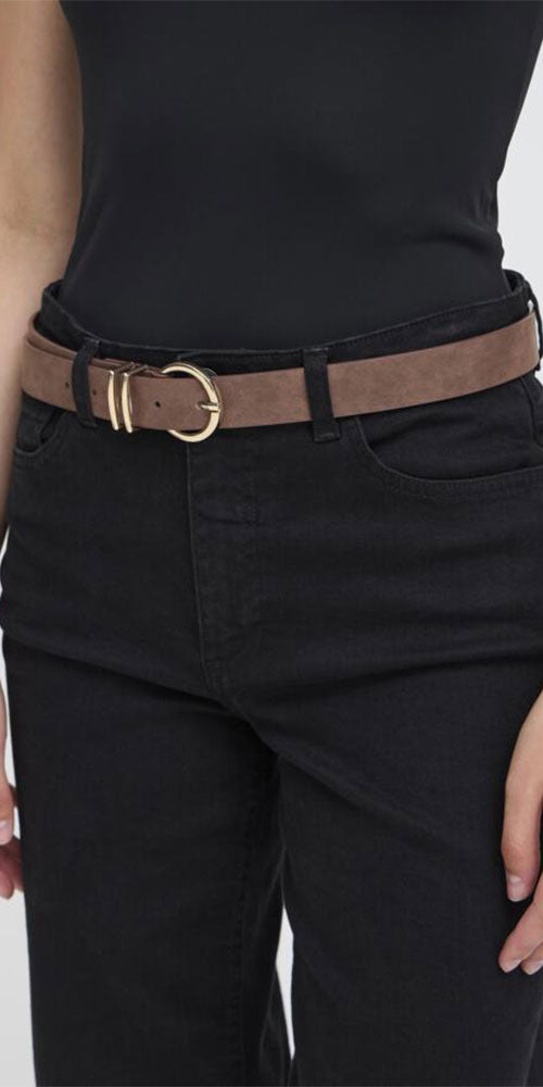 Ichi Gold Ring Belt, brown