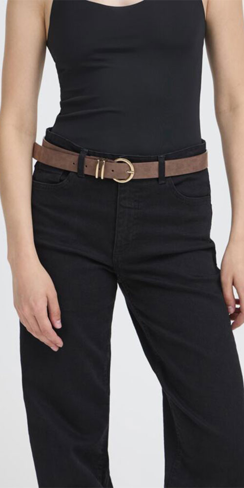 Ichi Gold Ring Belt, brown