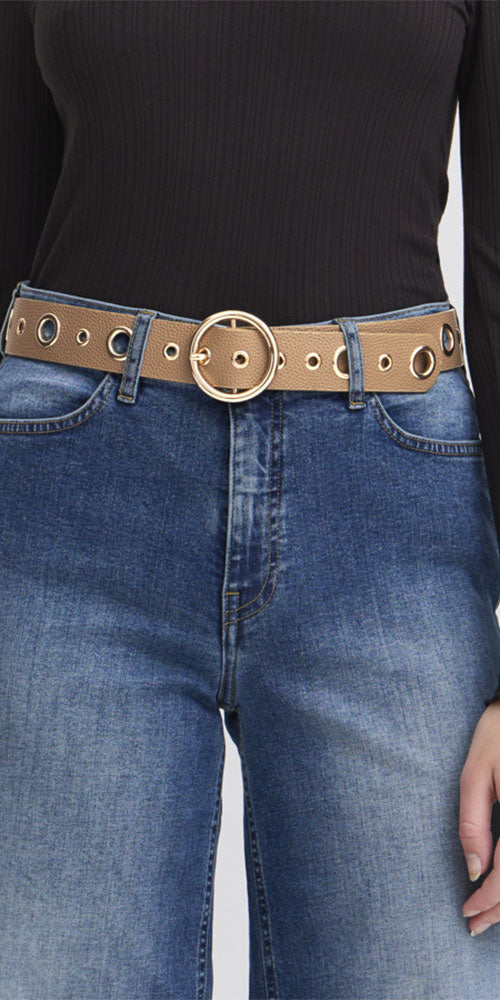 Ichi Grommet Belt, tan