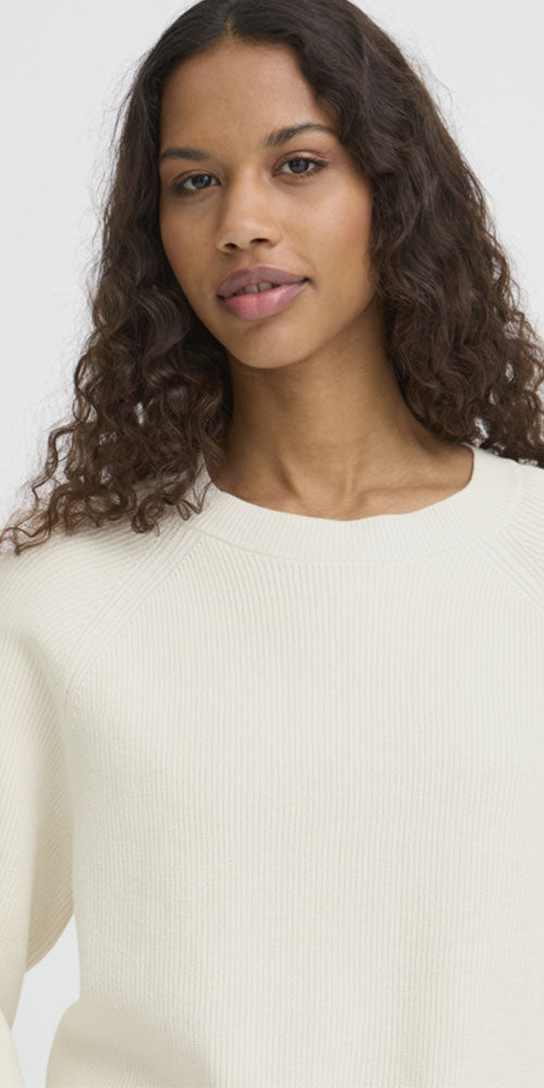 Ichi Half Sleeve Sweater, birch