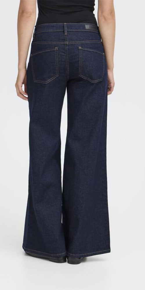Ichi Wide Flare Indigo Jeans
