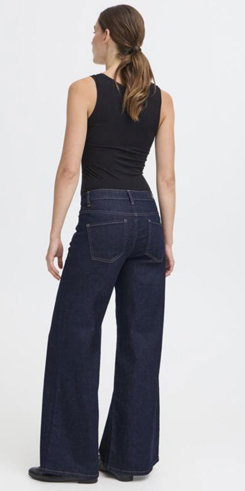 Ichi Wide Flare Indigo Jeans