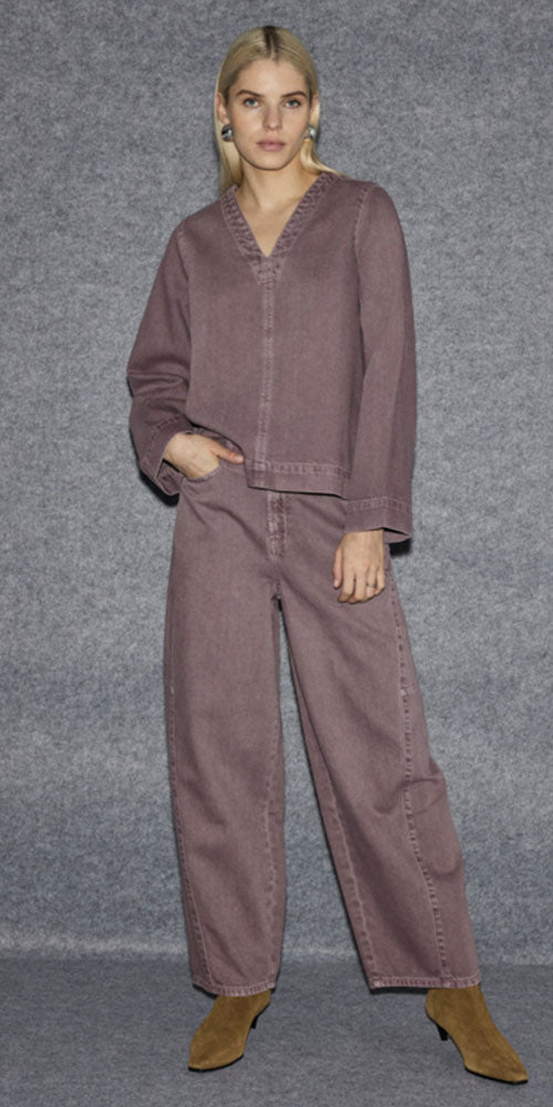 Ichi Lavender Barrel Jeans
