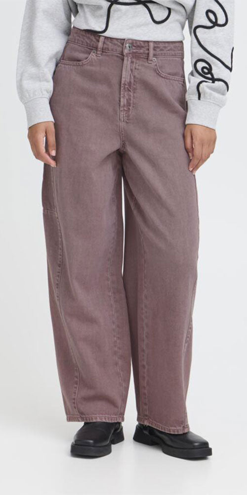 Ichi Lavender Barrel Jeans
