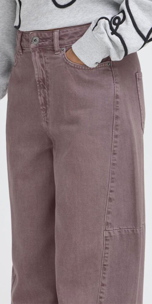 Ichi Lavender Barrel Jeans