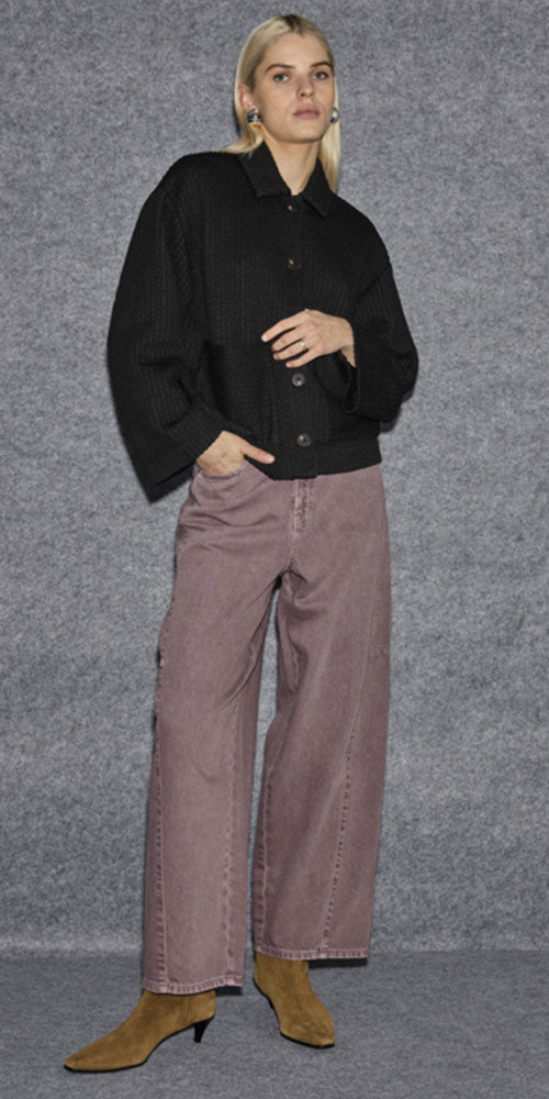 Ichi Lavender Barrel Jeans