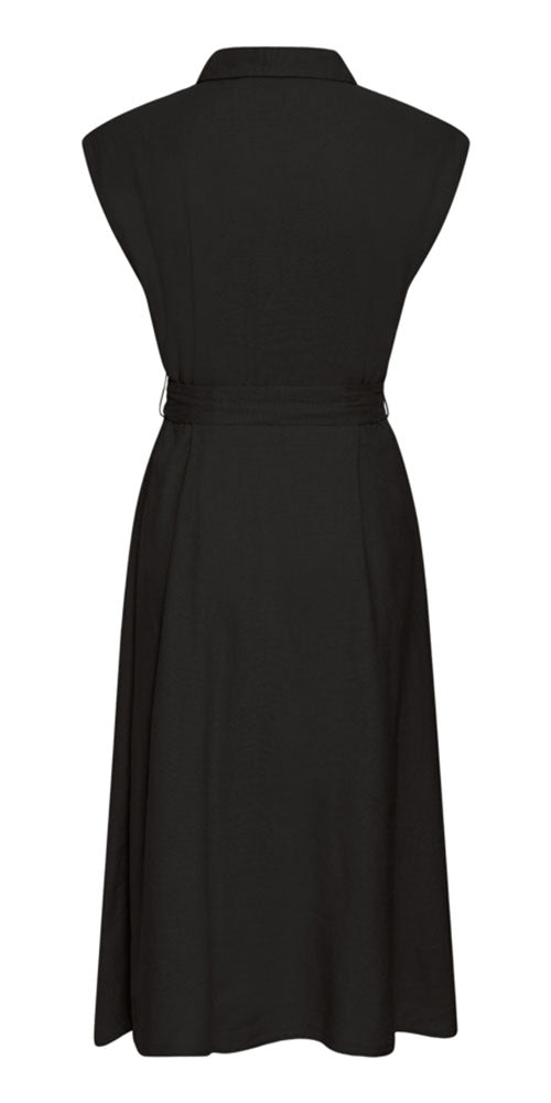 Ichi Linen Blend Shirt-Dress, black - Bergstrom Originals