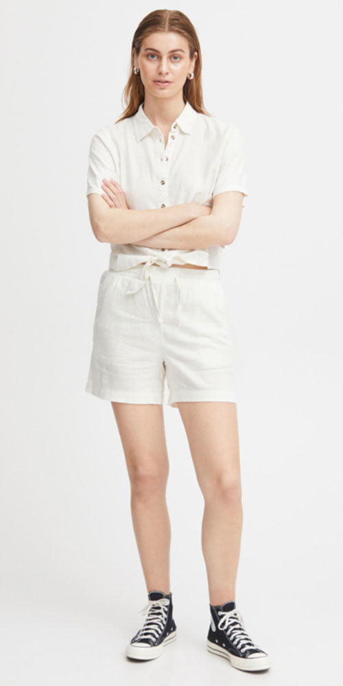 Ichi Linen Blend Shorts