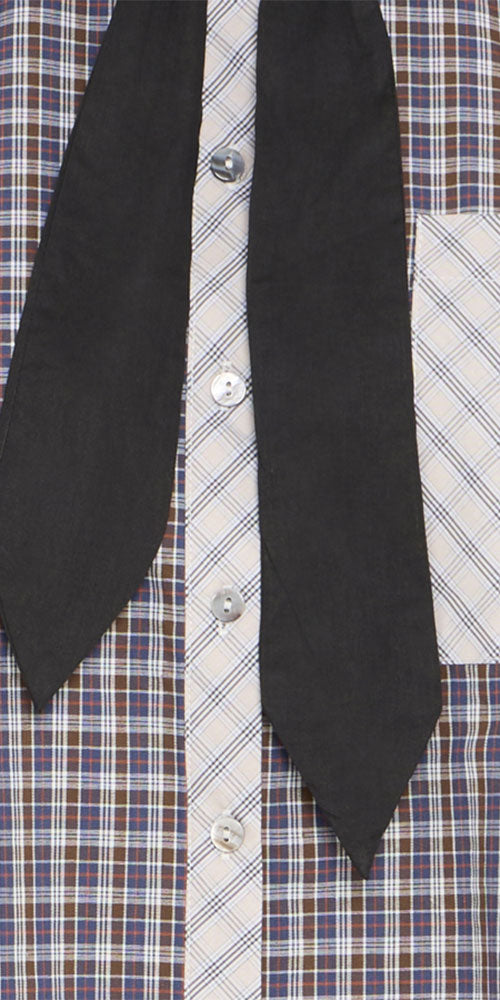 Ichi Plaid Mix-Up Blouse