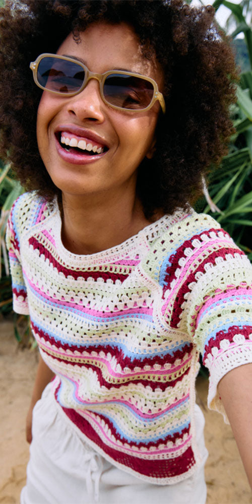 Ichi Multicoloured Crochet Top
