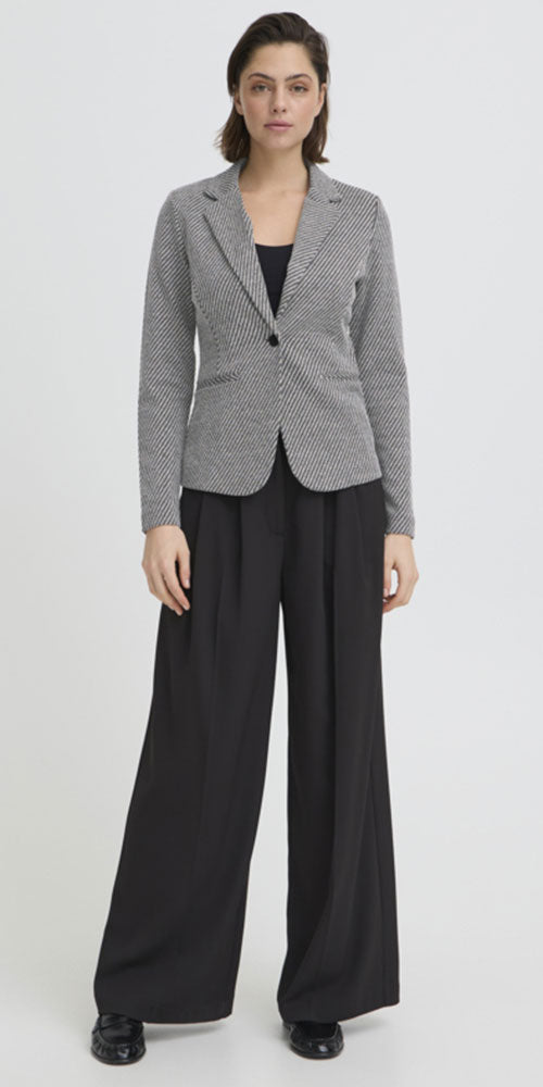 Ichi Graphic Twill Ponte Blazer