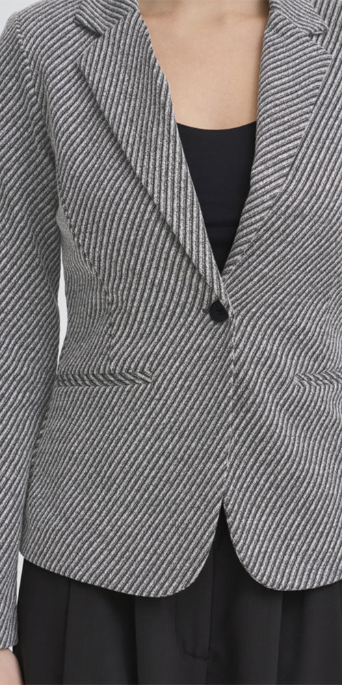 Ichi Graphic Twill Ponte Blazer