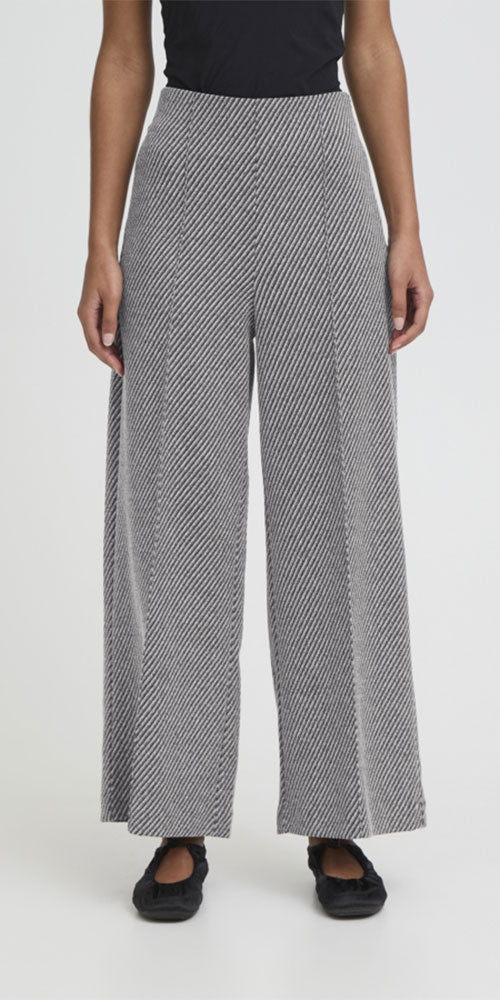 Ichi Graphic Twill Ponte Pants