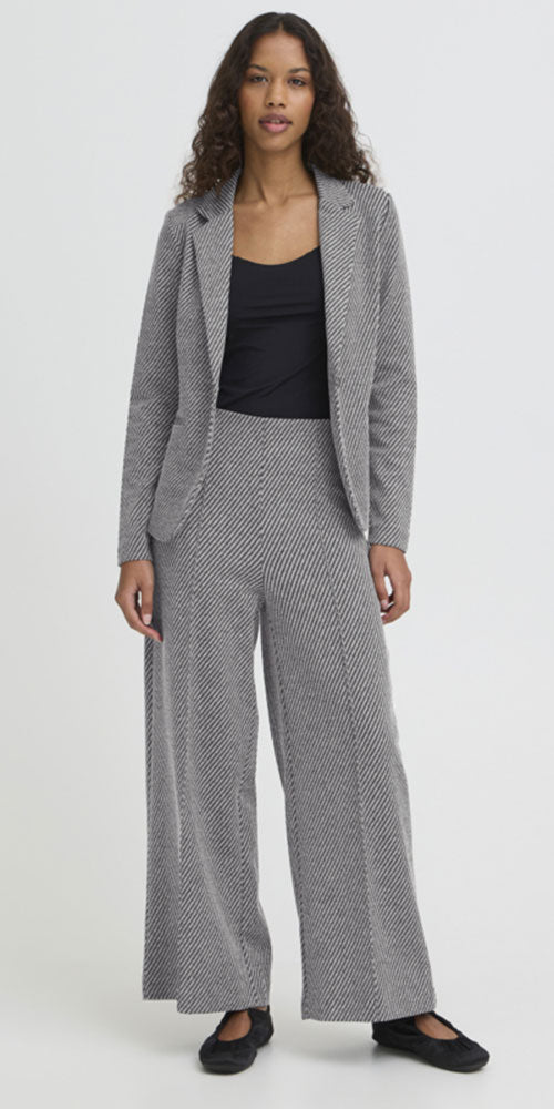 Ichi Graphic Twill Ponte Pants