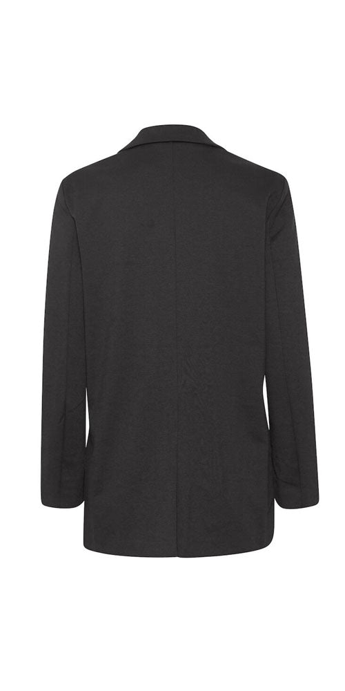Ichi Oversized Ponte Knit Blazer, black
