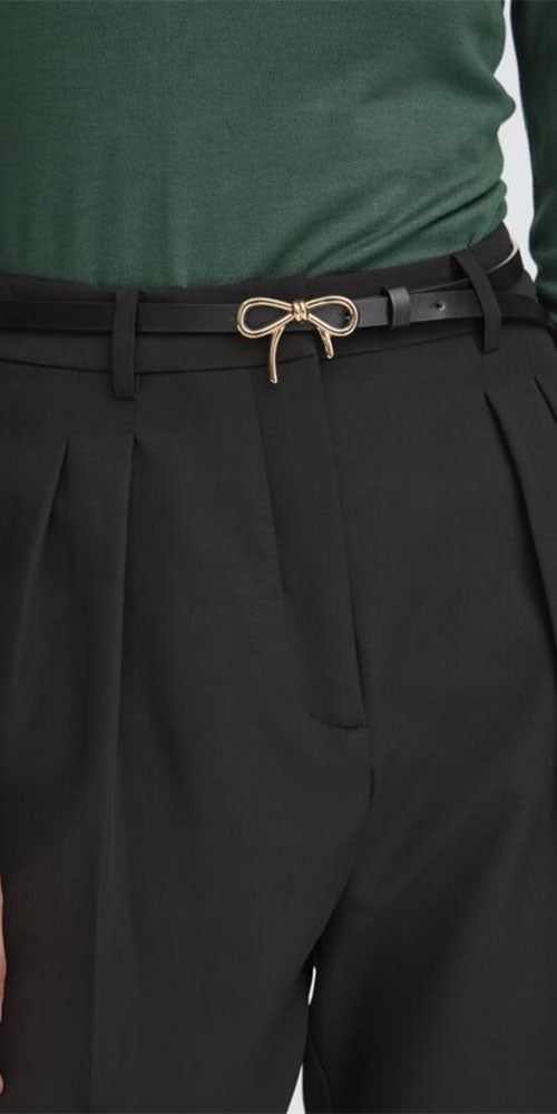 Ichi Petite Bow Belt, black