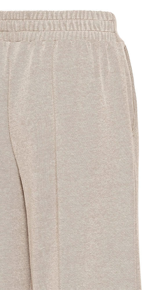 Ichi Cropped Pique Ponte Pant, tan