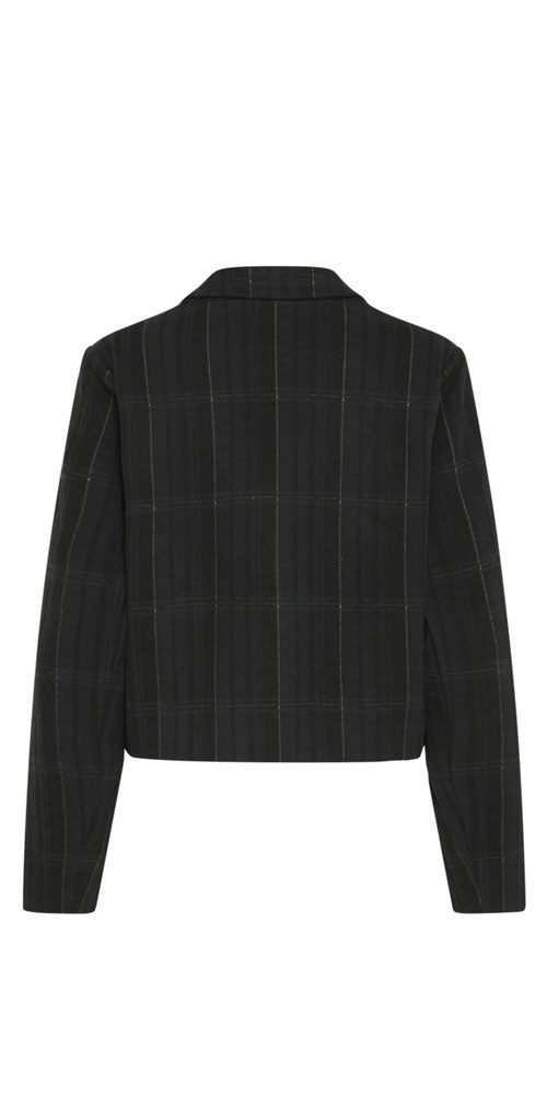 Ichi Plaid Ponte Knit Short Blazer