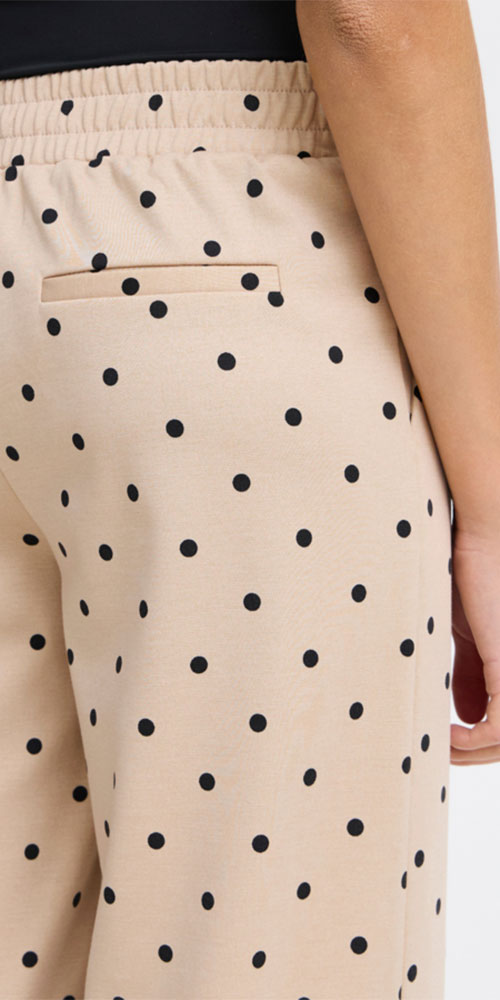 Ichi Polka Dot Ponte Knit Pants