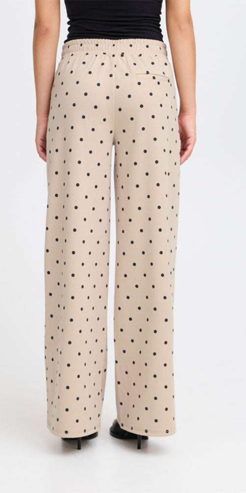 Ichi Polka Dot Ponte Knit Pants