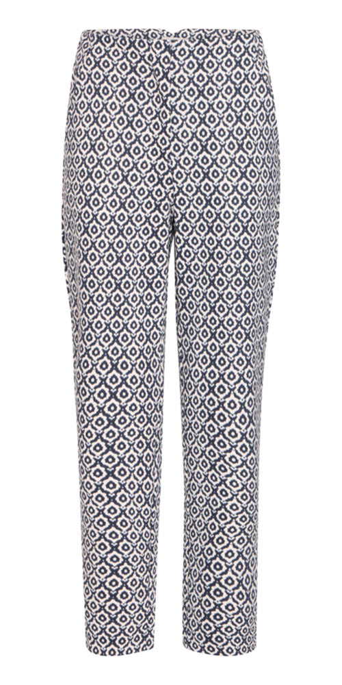 Ichi Slim Cut Ponte Pants, navy ikat