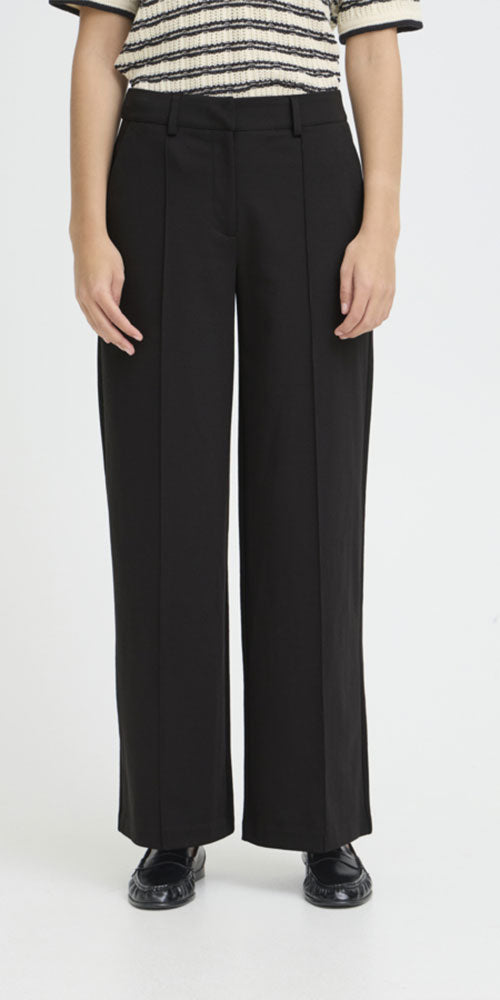 Ichi Ponte Knit Trousers, black