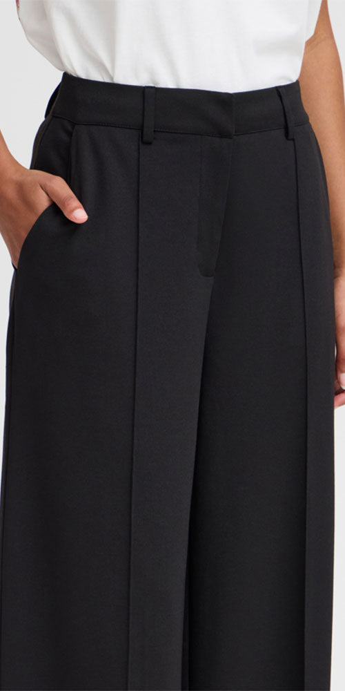 Ichi Ponte Knit Trousers, black