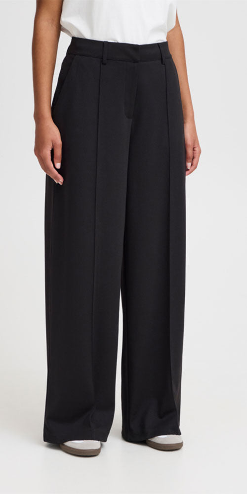 Ichi Ponte Knit Trousers, black