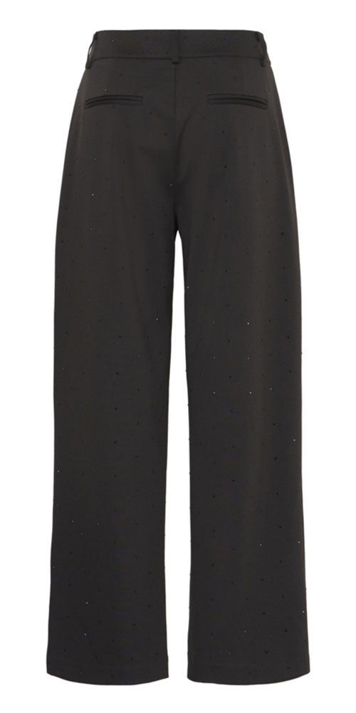 Ichi Ponte Knit Rhinestone Pants, black