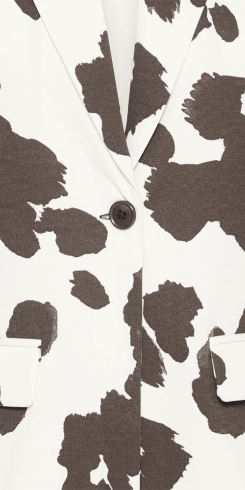 Ichi Pony Print Ponte Blazer