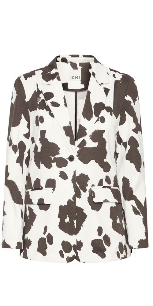 Ichi Pony Print Ponte Blazer