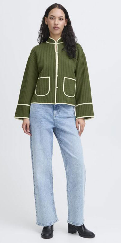 Ichi Quilted Trimmed Cardy