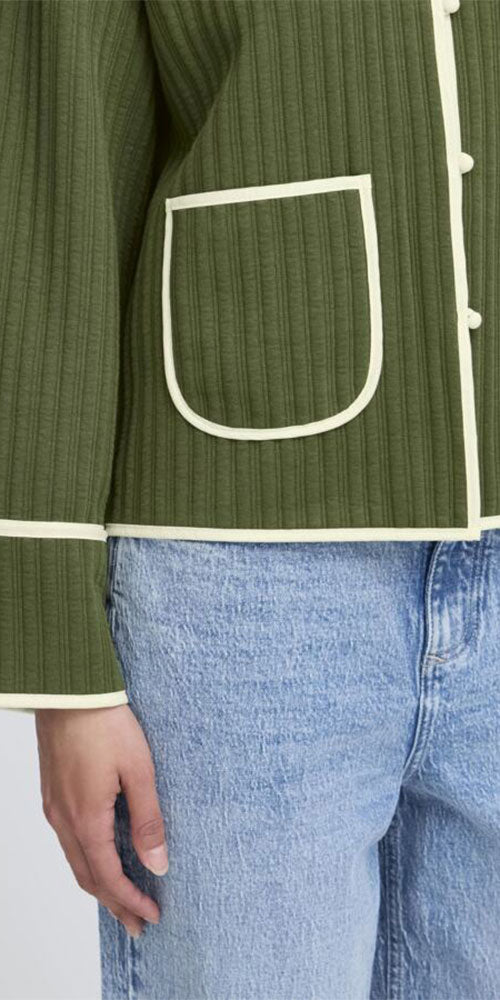 Ichi Quilted Trimmed Cardy