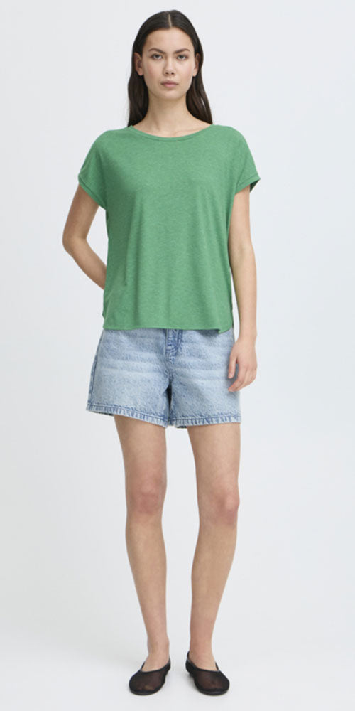 Ichi Rebel Crew Neck Tee, green