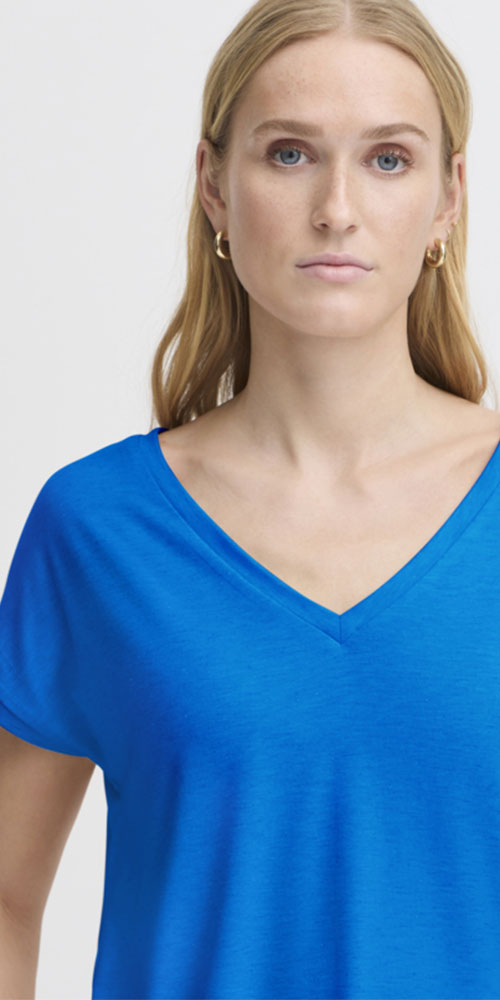 Ichi Rebel V-Neck Tee, blue