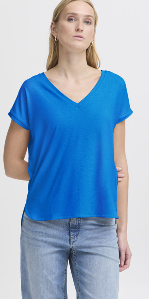 Ichi Rebel V-Neck Tee, blue