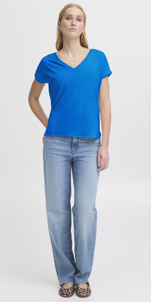 Ichi Rebel V-Neck Tee, blue