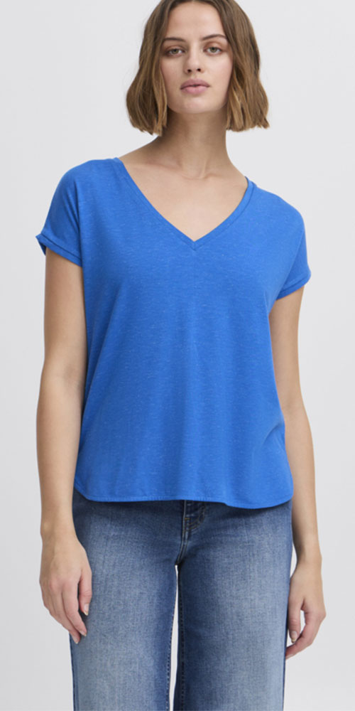 Ichi Rebel V-Neck Tee, blue
