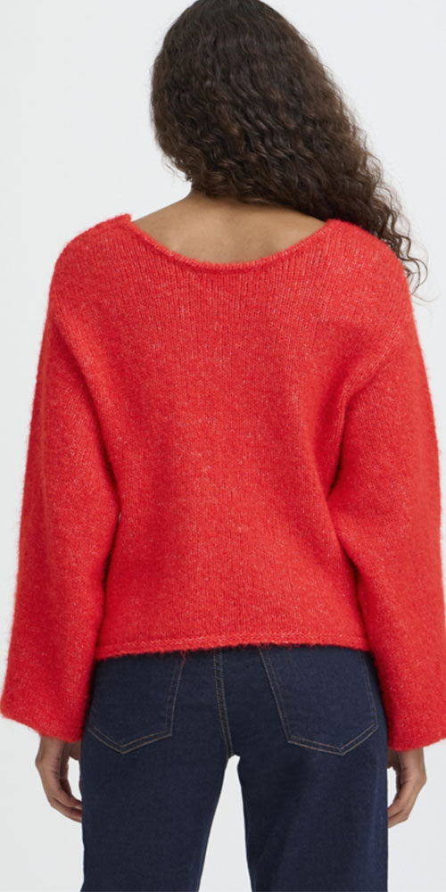 Ichi Reversible Tie Cardy, red