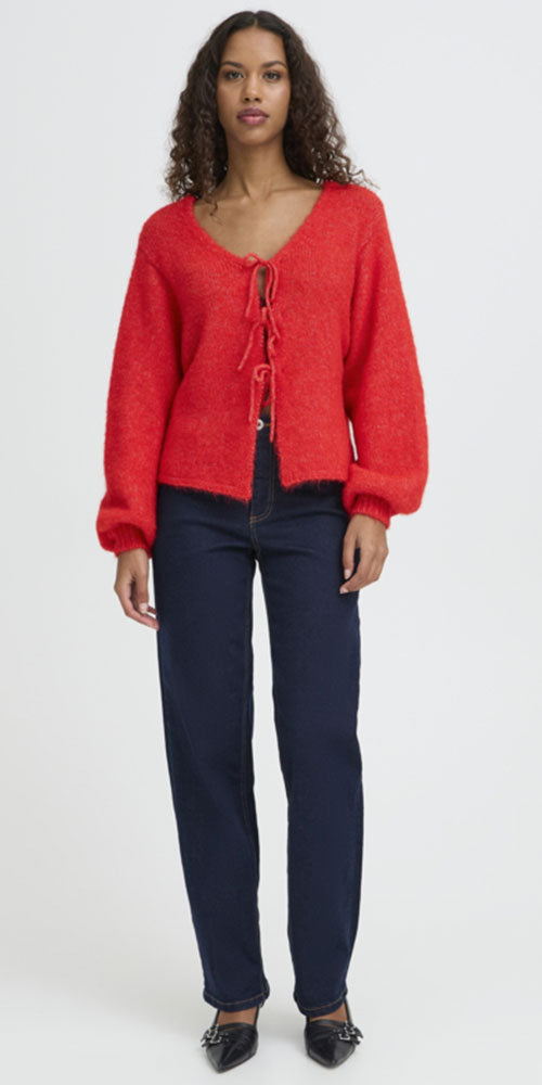 Ichi Reversible Tie Cardy, red