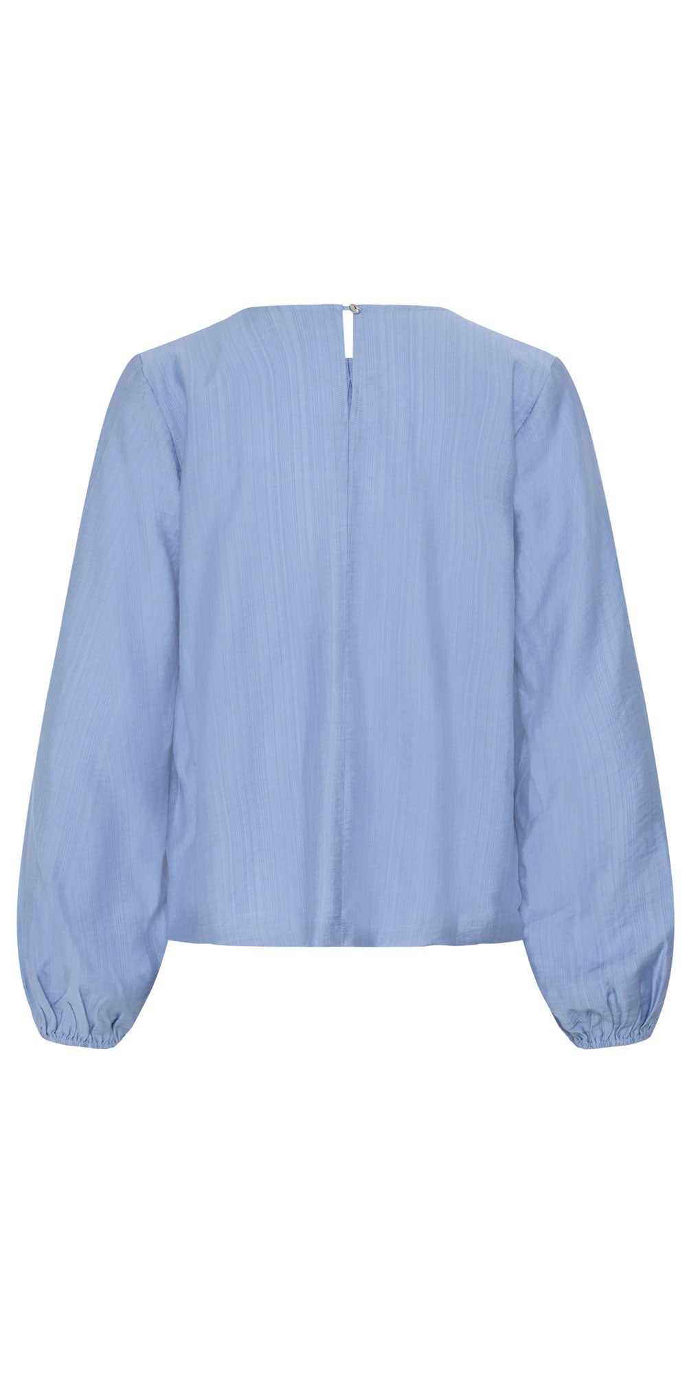 Ichi Ruche Neck Blouse, light blue