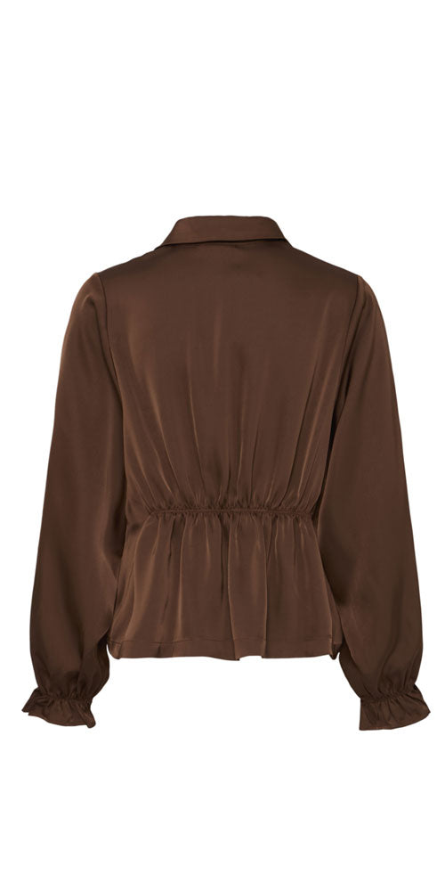 Ichi Ruched Satin Blouse