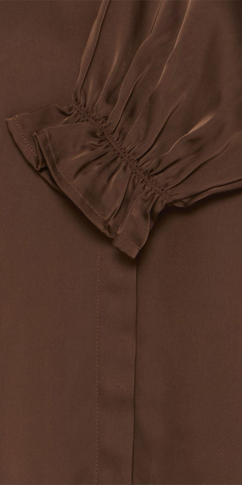 Ichi Ruched Satin Blouse