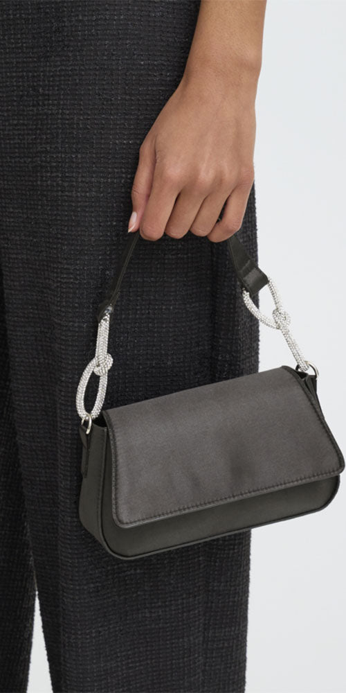 Ichi Black Satin Purse