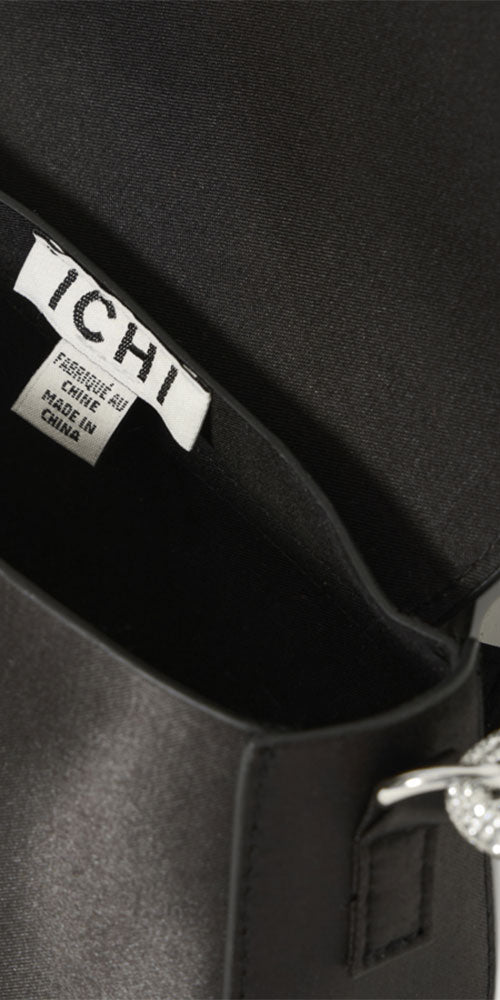 Ichi Black Satin Purse