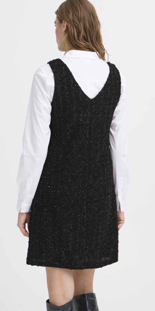 Ichi Sequin Tweed Dress
