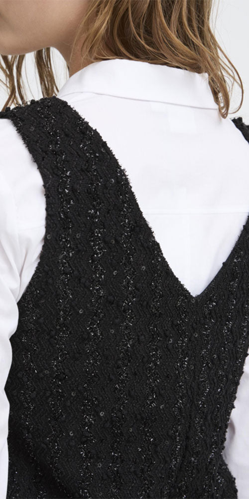 Ichi Sequin Tweed Dress