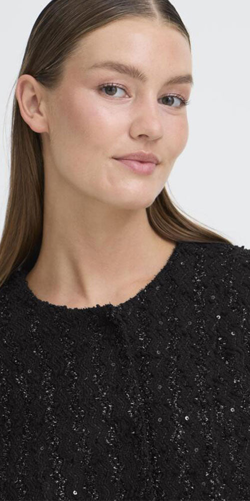Ichi Sequin Tweed Jacket