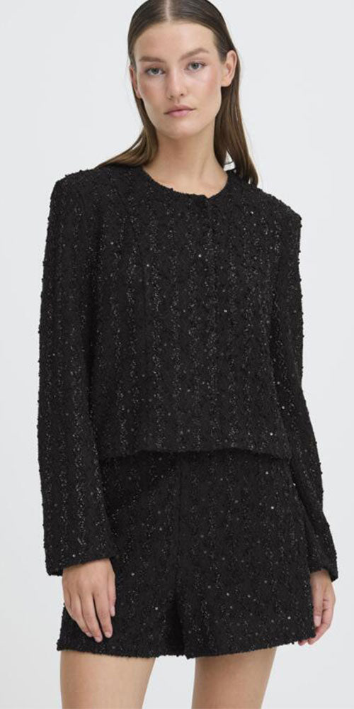 Ichi Sequin Tweed Jacket