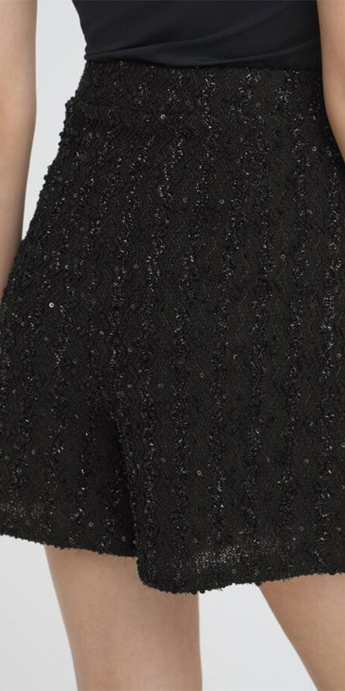 Ichi Sequin Tweed Shorts